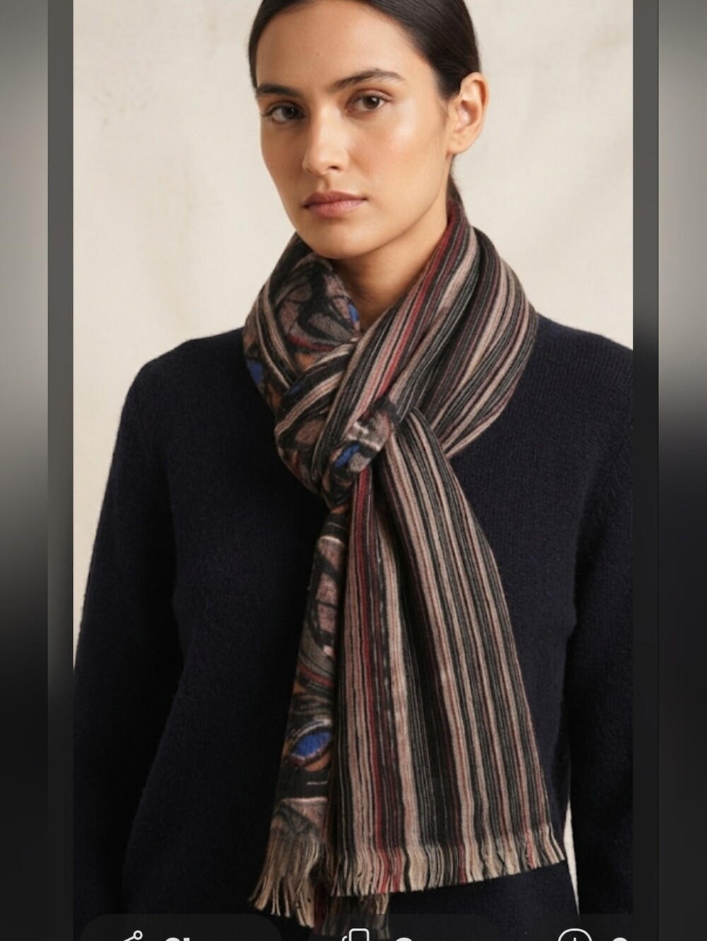 Epice Multicolr Floral Wool Scarf One Size